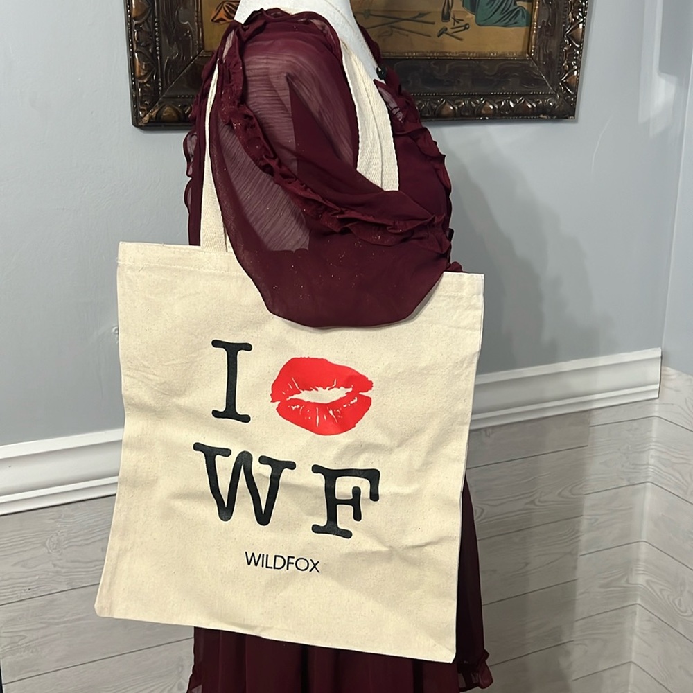 I LOVE WILDFOX Cotton Tote NWOT